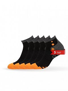 Набор носков с удобной резинкой и трендовым рисунком OMSA JSACTIVE 112 (5 пар) nero